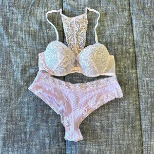 Victoria's Secret Front-Close Bra and Matching Cheeky Panties 36B L BOGO